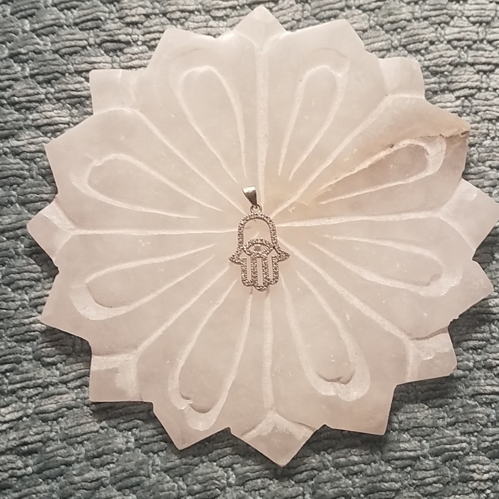 24 HR SALE Silver Hamsa with Rhinestones
